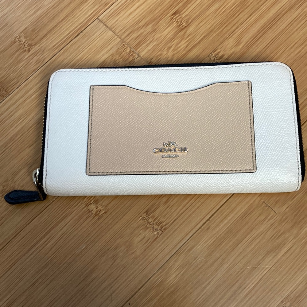 Coach leather color block wallet